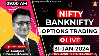 31 January Live Trading  Nifty Banknifty Live Options Trading  Nifty 50 Live nifty50 live [upl. by Narda]