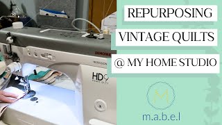 Repurposing Vintage Quilts on my Home Machine Janome HD9 [upl. by Lezley]