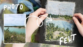 Needle Felting Landscape Tutorial  Beginner Friendly 2024  Dano Does Things [upl. by Akehs604]