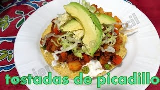 COMO HACER PICADILLO PARA TOSTADASCOMIDA MEXICANACOMIENDO RICO Y FACIL [upl. by Tita181]