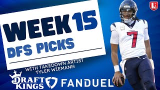 NFL  Week 15 Main Slate Picks  DFS Picks for DraftKings FanDuel and Yahoo [upl. by Eilrebmik]