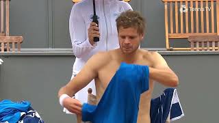 Yannick Hanfmann shirtless in Kitzbuhel [upl. by Vershen]