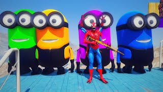 GTA 5 Epic Ragdolls RED SPIDERMANVS RED MINION VS GREEN MINIONEuphoria Physics amp Funny Fails 43 [upl. by Hadley]