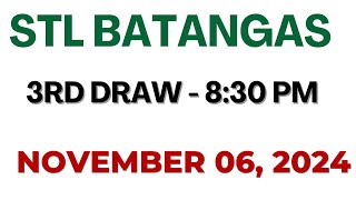 STL Batangas result today live 830 PM  November 06 2024 830 PM draw [upl. by Oilicec]