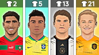 O MELHOR JOGADOR DE CADA NÚMERO DA COPA DO MUNDO 2022 [upl. by Curzon]