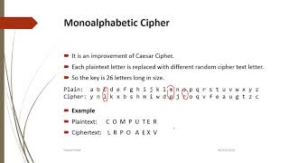 INS Unit1 Monoalphabetic Cipher [upl. by Naujud]