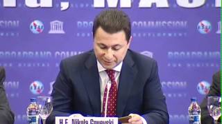 HE Nikola Gruevski Prime Minister Republic of Macedonia  Broadband Commission Meeting Macedonia [upl. by Akehsat5]