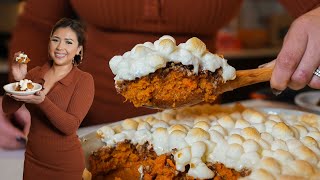 My ALL TIME Favorite amp Irresistible SWEET POTATO CASSEROLE with Pecan Streusel and Marshmallows [upl. by Amie]