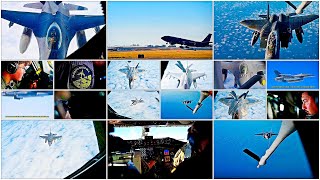 Aircrew Refuel Fighter Jets in Midair  KC135 Stratotanker  Bamboo Eagle 243 [upl. by Faxan371]