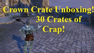 ESO Crown Crate Unboxing 30 Crates [upl. by Olethea]