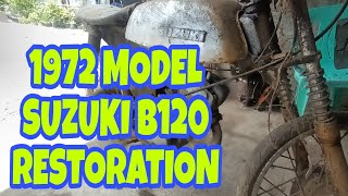 RESTORATION OF 1972 MODEL SUZUKI B120 Clutch Rider Tv [upl. by Hayman]