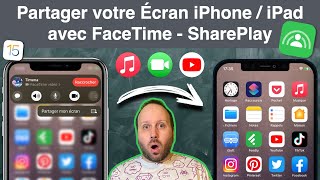 Partager votre Écran avec iPhone  iPad avec FaceTime  SharePlay  iOS 15 [upl. by Anitaf27]