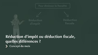 Le concept du mois  Réduction dimpôt ou déduction fiscale quelles différences [upl. by Alolomo]