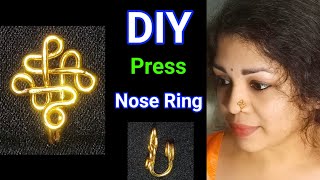 DIY Press Nose Ring  Kolam nose ring  Nose Ring without Piercing [upl. by Atenik]