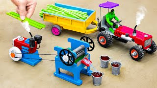 Diy tractor making mini Sugarcane Juice Machine  Diy harvest truck [upl. by Attenoj]