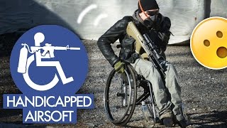 Handicapped in WHEELCHAIR plays AIRSOFT [upl. by Annaeiluj745]