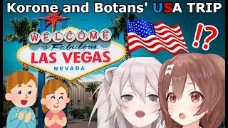 Korone and Botan Experience Culture Shock During Their Trip to Las Vegas Hololive [upl. by Refotsirk949]