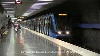 SL Tunnelbana  Metro at Bergshamra station Stockholm Sweden [upl. by Serra930]