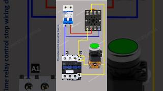 Timer relay wiring  DOL starter motor using timer relay stop circuit [upl. by Bourke]