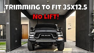 Ram 1500 Rebel 20x12 wheels on 35 inch mud tires no lift kit [upl. by Annahoj]