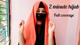 2 minute hijab  instant  ready hijab tutorial  Mustarin Sultana❤️ [upl. by Neehahs]