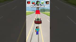 NOOB vs PRO vs HACKER vs HEROBRINE Car jump challenge 😎🚗 shorts beamngdrive [upl. by Maurene900]