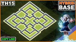 New Town Hall 15 Hybrid Base  COC TH15 TrophyFarm base Copy link  Clash of Clans [upl. by Ardnuasac287]