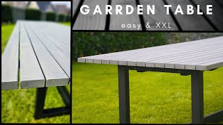 Gartentisch XXL selber bauenGarden Table DIY GartentischTisch aus HolzGarten ideen [upl. by Letnuahc]