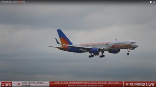 ✈️ Jet2 757 Hydraulic Emergency Landing  23L  Manchester Airport  🔴 LIVE [upl. by Seumas]