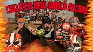 NEW WORLD RECORD Culley’s World’s Hottest Ramen Noodle Challenge [upl. by Furtek]