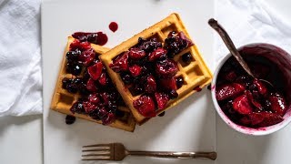 Simple Berry Compote with Belgian Waffles [upl. by Ki516]