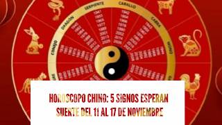 HOROSCOPO CHINO 5 SIGNOS ESPERAN SUERTE DEL 11 AL 17 DE NOVIEMBRE [upl. by Ellenod]