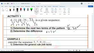 ACTIVITY 1 given linear determine the next two terms and common difference NUMBER PATTERNS TERM 4 [upl. by Ametaf]