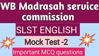 Wbmsc SLST EnglishMsc English practice setSLST English Mock Test 2Englishstudy [upl. by Nomar]