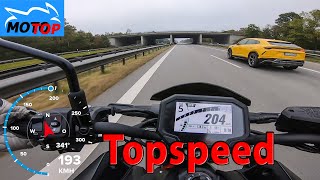 Kawasaki Z900 2021  TOPSPEED on AUTOBAHN  GPS 235 kmh [upl. by Immat]