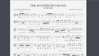 TEK SEVENİM SEN OLSAN  YILDIZ TİLBE NOTA SOLFEJ [upl. by Mount]