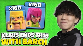 KLAUS Record Breaking 370 BARCH Troops Insane ATTACK Clash of Clans [upl. by Gamages293]