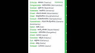 C Letter Words English  Kannada [upl. by Kaye]