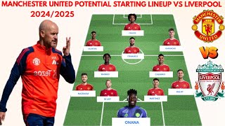 MANCHESTER UNITED VS LIVERPOOL  MAN U potential starting lineup ● PREMIER LEAGUE 20242025 MATCHWEE [upl. by Rutger]