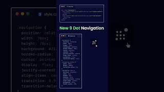 Magic New 9 Dot Navigation Menu Using HTML and CSS coding webdeveloper shorts shortsfeed viral [upl. by Herman]