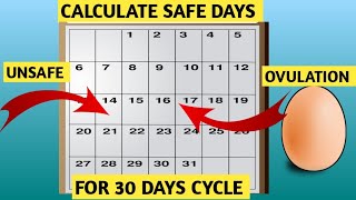 How to Calculate Safe Days Fertile daysovulation days a 30 day cyclesafe days to avoid pregnancy [upl. by Chenee]