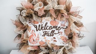 DIY Spiked Fall Deco Mesh Wreath  Quick and Easy [upl. by Costello976]