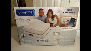 Aerobed Pillowtop 24Inch Queen Air Mattress with USB Charger [upl. by Tice786]