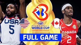 3RD PLACE GAME USA vs Canada  Full Basketball Game  FIBA Basketball World Cup 2023 [upl. by Anahs303]