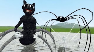 SPIDER CARTOON CAT vs THE HUGGER Garrys Mod [upl. by Acirtap]