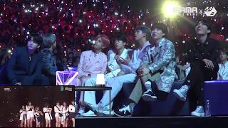 MAMA 2018 in JAPAN BTS 방탄소년단 Reaction to IZONE 아이즈원 quotLa Vie En Rosequot amp quotRumorquot 181212 [upl. by Avilo]