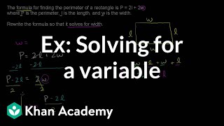 Example Solving for a variable  Linear equations  Algebra I  Khan Academy [upl. by Euqinotna]