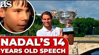 NADALS 14YEAROLD SPEECH goes VIRAL revealing the SECRET behind his GREATNESS [upl. by Cassandry]