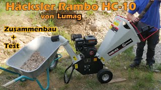 Lumag Häcksler Rambo HC10 unboxing Zusammenbau Test I Gartenhäcksler [upl. by Aleakcim254]