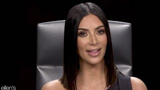 Kim Kardashian Talks First Celeb Crush Impersonates Kourtney amp Spills All To Ellen [upl. by Aneehs]